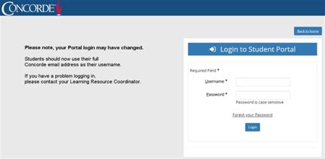 concorde student login.